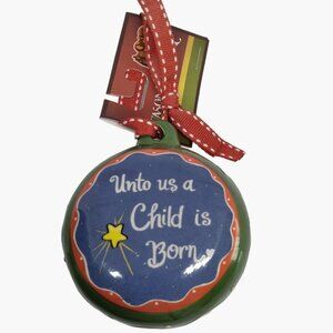 Unto us Child is Born Christmas Ornament Cracker Barrel Season of Peace Sheep